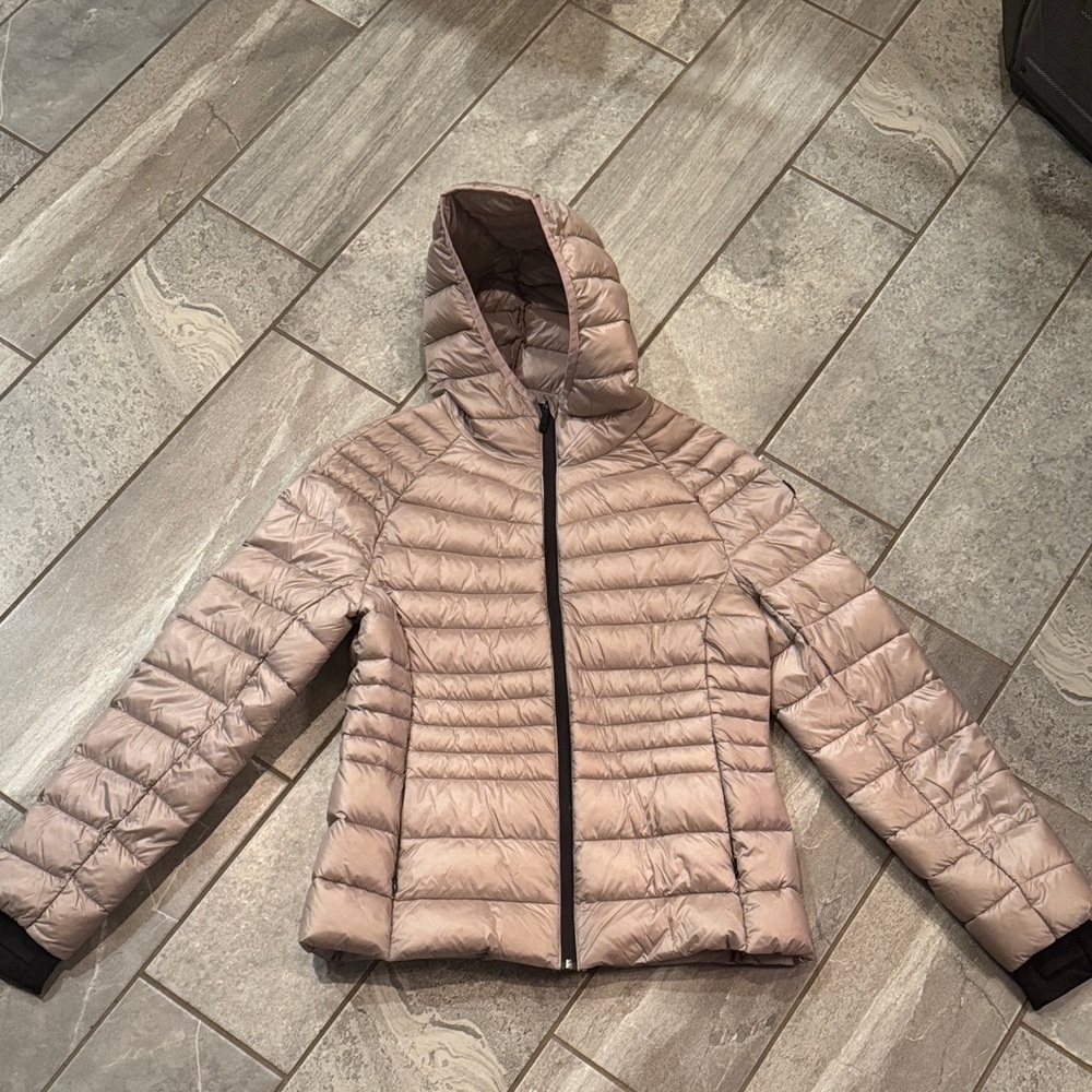 BCBG MaxAzria Quilted Champagne Pink Puffer Jacket